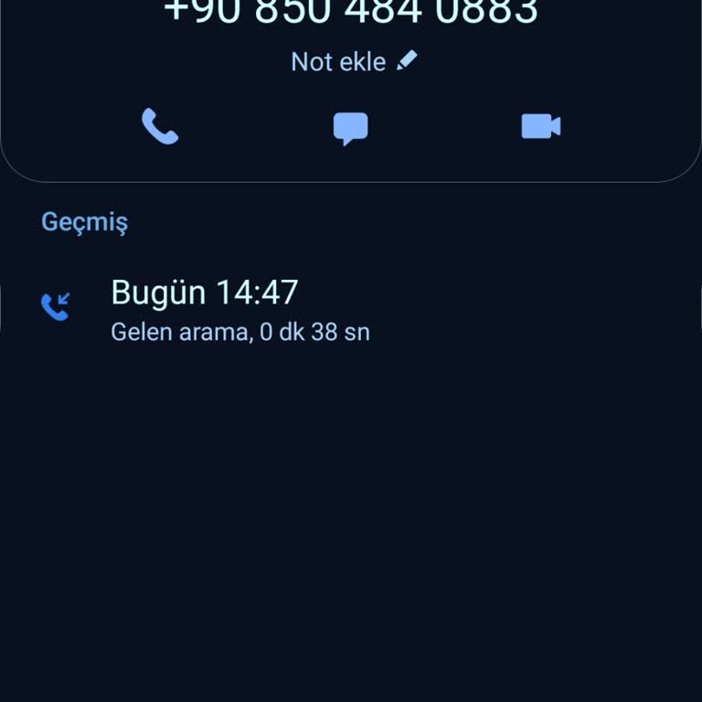 0850 484 08 83 Şüpheli Numaradan Arandım Numara Kayıtlı Değil
