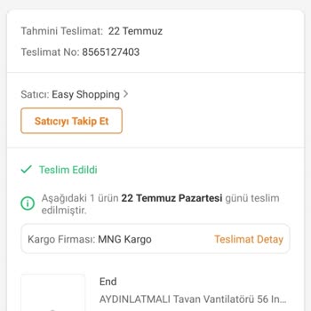 Trendyol Dan Lambalı Tavan Vantilatör