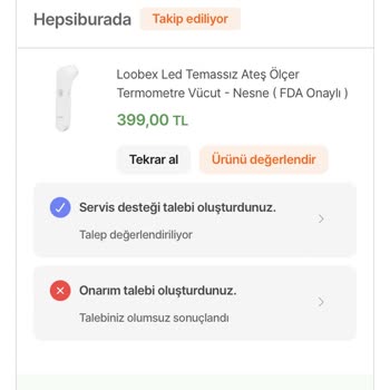 Hepsiburada Loobex Ürününü Onarım Yapmıyor Ve Yeni Ürün Göndermiyor