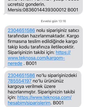 Teknosa Sipariş Sorunu Var