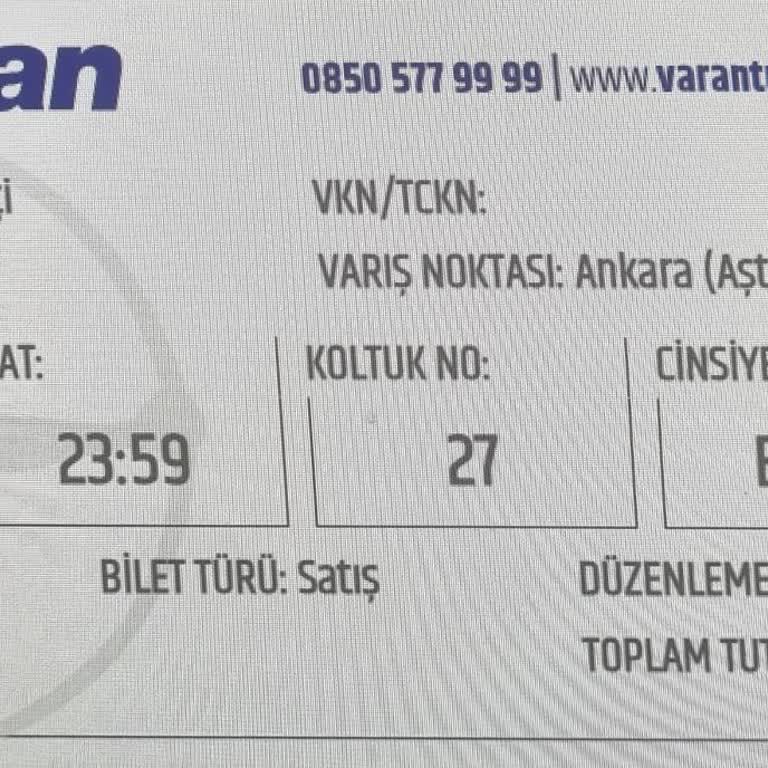 Varan Turizm Bilet Tarih Değişikliği