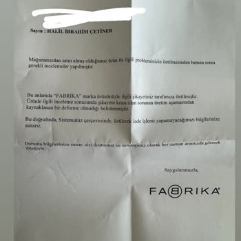 Boyner'den Aldığım Ürüne Hatalı Çıktı. Değişim Yapılmadı.