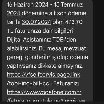 Vodafone Habersiz Fatura Güncelleme