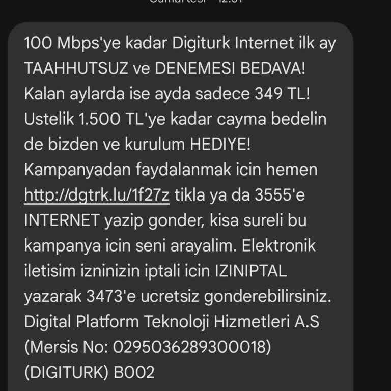 Digiturk İnternet İçin Geri Dönüş Alınmıyor