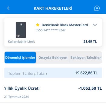 Denizbank Kredi Kart Yıllık Ücreti Bilgim Dışında Kesinti