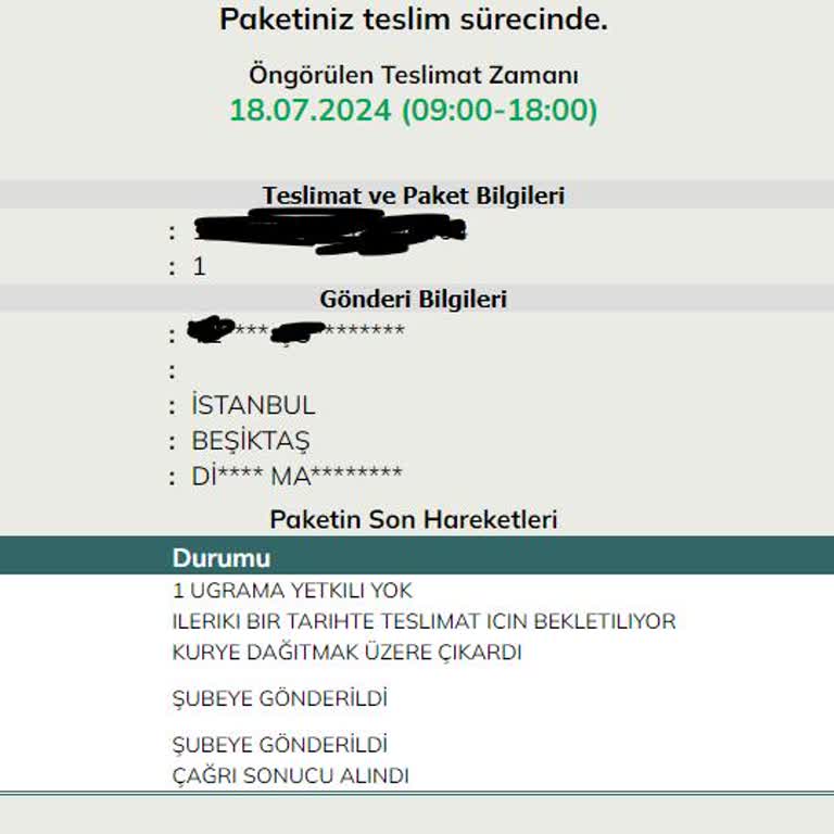 UPS Kargomu Teslim Etmiyor