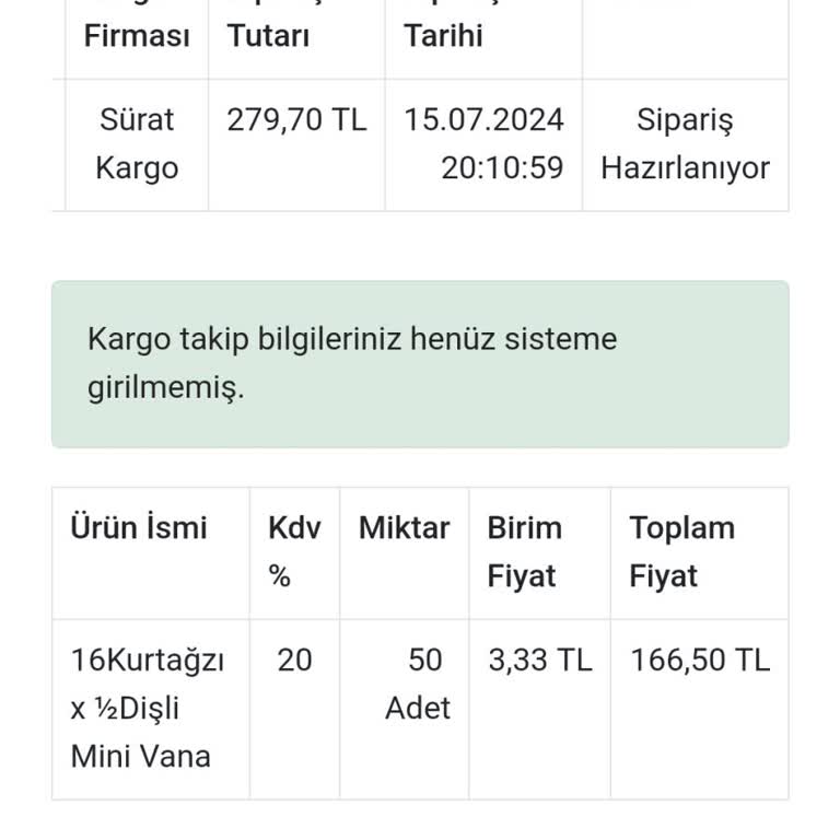 Kalitek Damla Sulama Sistemleri Siparişim Hala Teslim Edilmedi Ve Müşteri Hizmetleri Yanıt Vermiyor