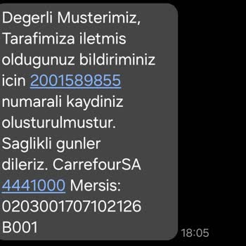 Carrefour SA Parası Alınıp Israrla Gönderilmeyen Sipariş