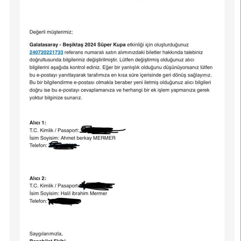 Banabilet Maç Bileti Verilmemesi