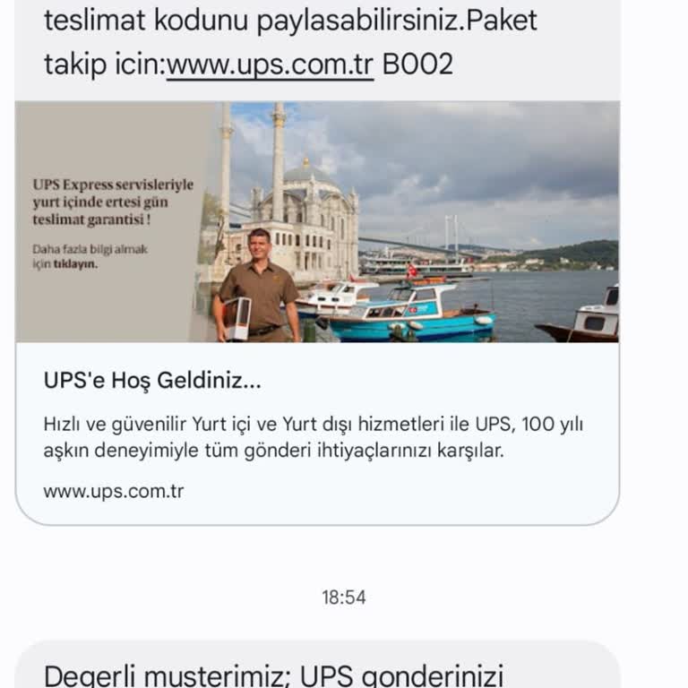 UPS Türkiye Teslim Etmediği Ürünü Teslim Etmiştir Mesajı Yollaması