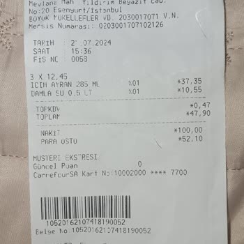 Carrefour SA Eksik Verilen Para Üstü