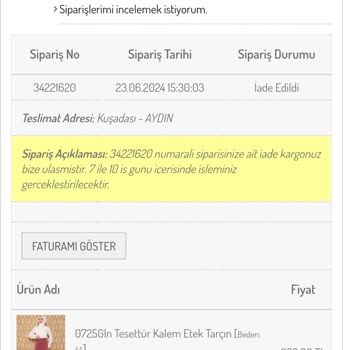 Sefamerve İade İşlemi Sorunu Ve Müşteri Hizmetleri Eksikliği