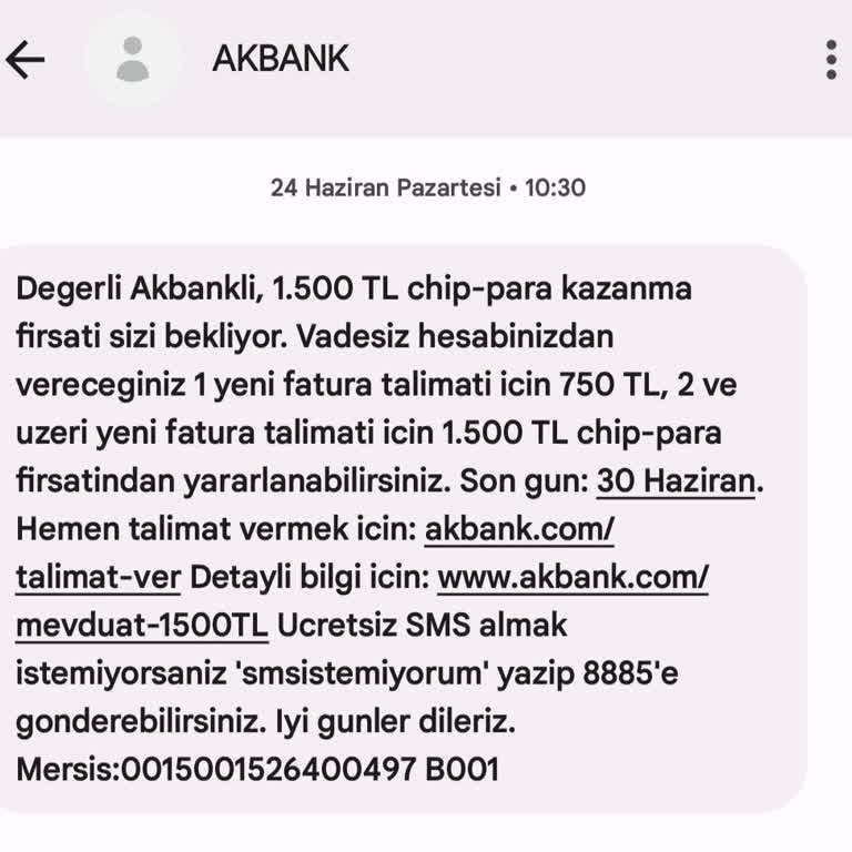 Akbank Hak Ettiğim Chip-parayı Yatırmadı