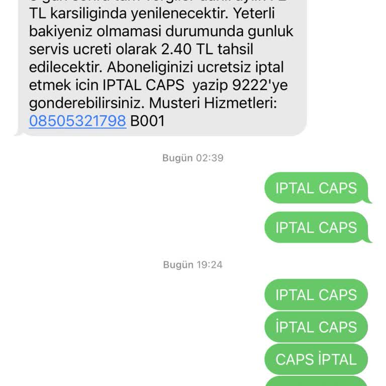 Türk Telekom 9222 Caps Habersiz Abonelik