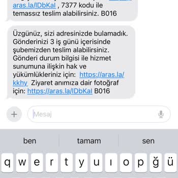 Aras Kargo'nun Teslimat Yapmaması
