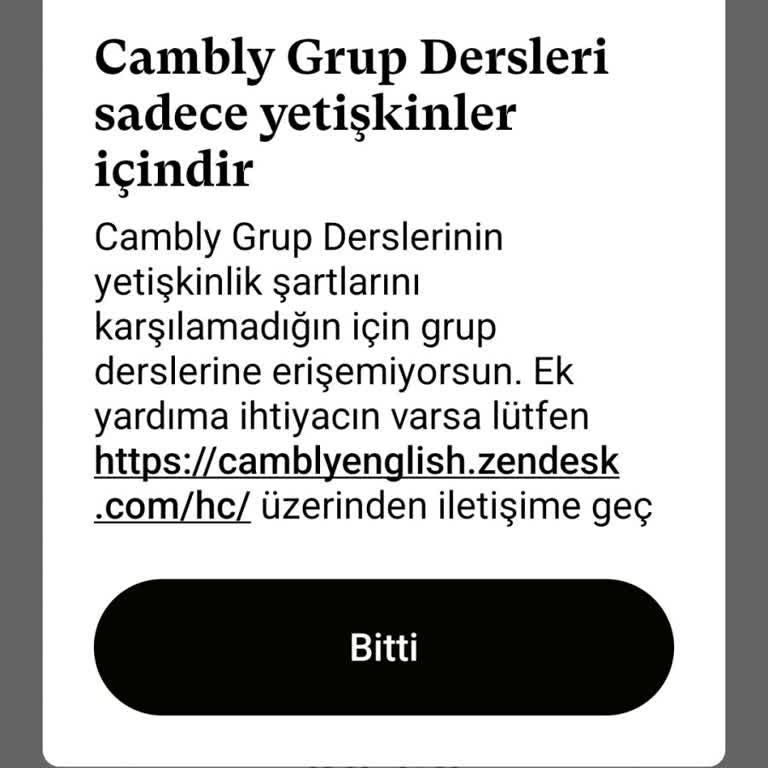 Cambly 21 Yaş Altı Grup Dersi Sıkıntısı