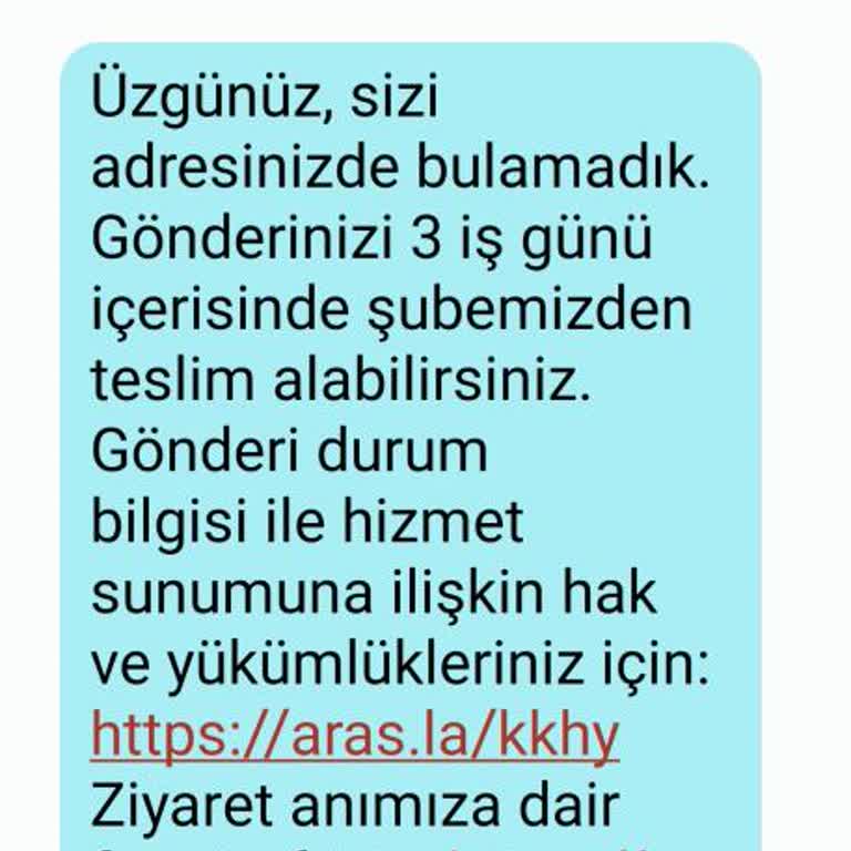 Aras Kargo Teslim Edilmeyen Gönderi