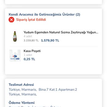 Carrefour SA Üçüncü Kez Sipariş İptali