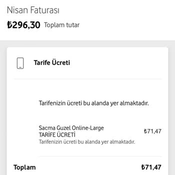 Vodafone Taahhüdüm Bitince Haberim Olmadan 3 Katı Ücretli Tarife Tanımlanmış