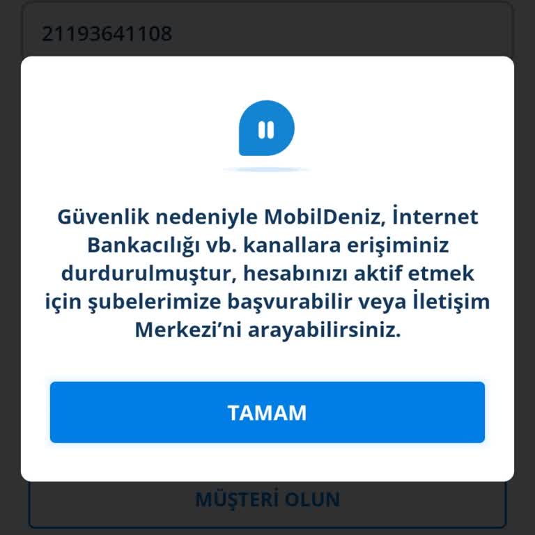 @Denizbank Mobil Sorun
