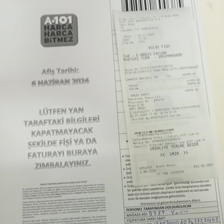 A101 Teslim Edilmeyen Ürün