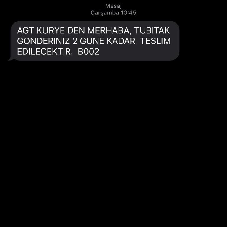 AGT Kurye İle 15 Gündür Teslim Edilmeyen TÜBİTAK Gönderisi