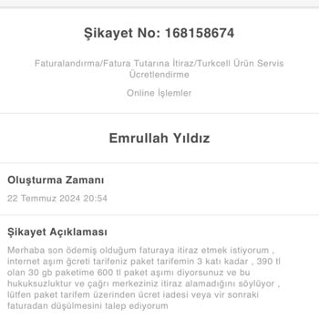 Turkcell Fazla Gelen Faturalar Hakkında