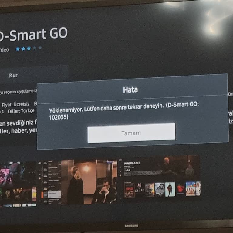 Samsung TV Program Yükleme Hatası; 102035 Hata Kodu