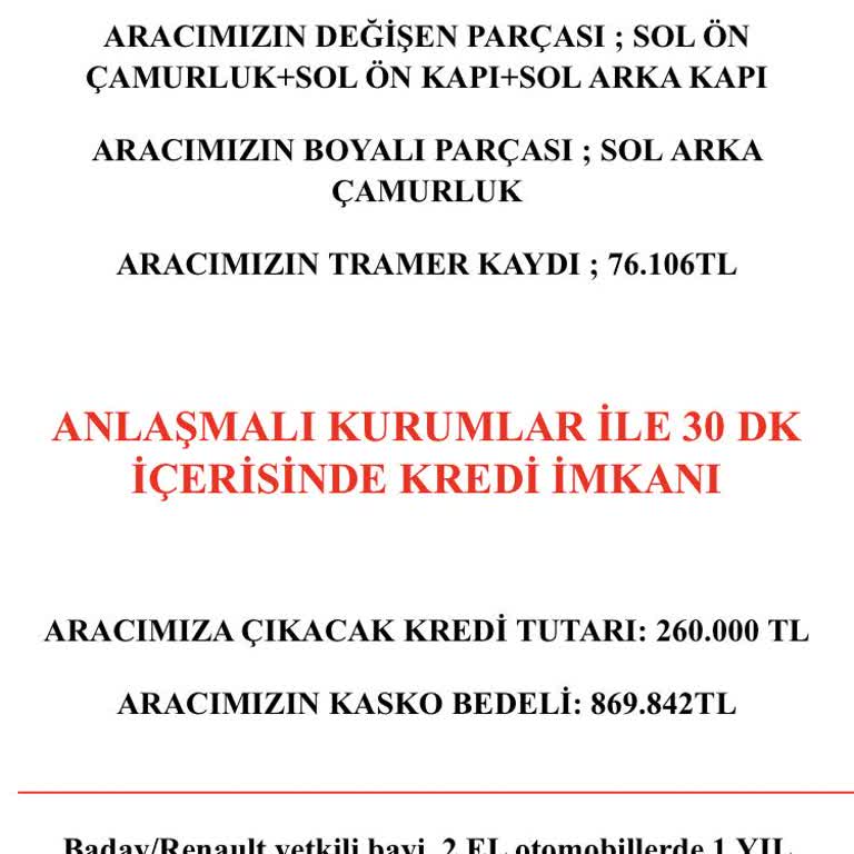 Renault Gülpar Kayseri Eksik Eksper Bilgisi Veriyorlar