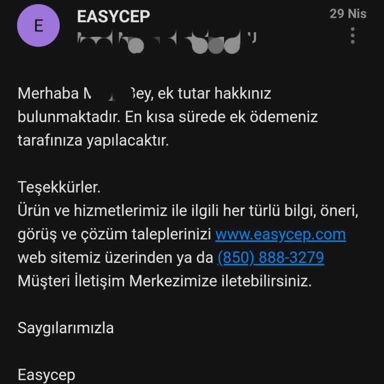 EasyCep İphone Geri Ödeme Desteğini Ödemiyor