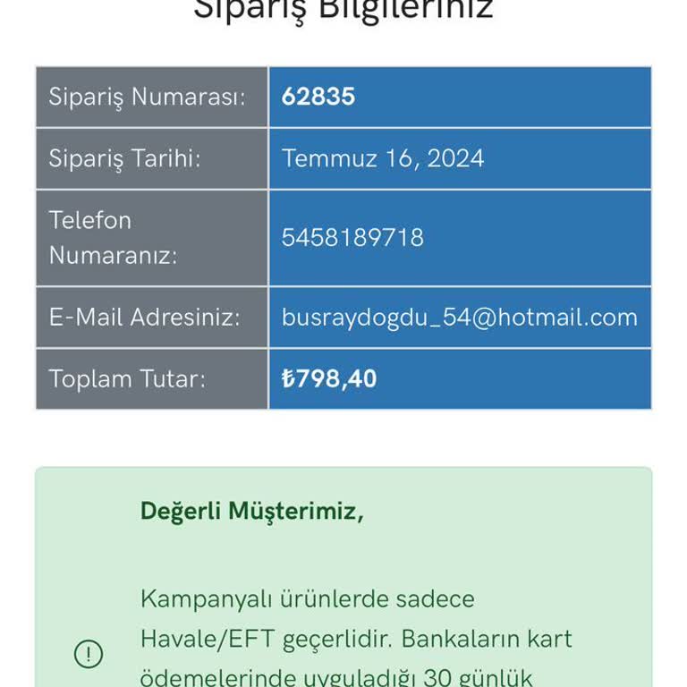 Maliav Butik (instagram: maliavdesign) İade Bekleyen Sipariş Ve İletişim Sorunları