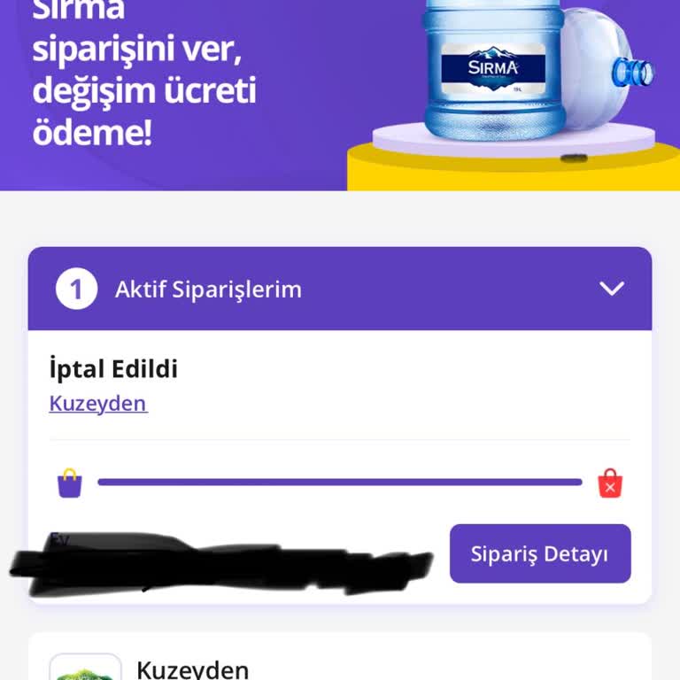 GetirSu 2 Gündür Getirilmeyen Su
