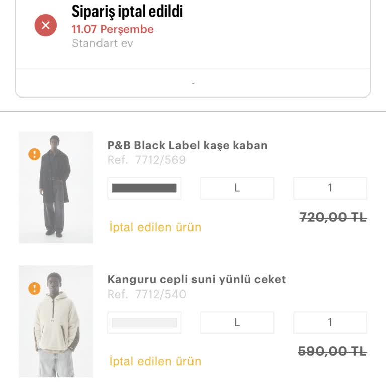 Pull & Bear Onaylanan Siparişimi Keyfi İptal Etti.