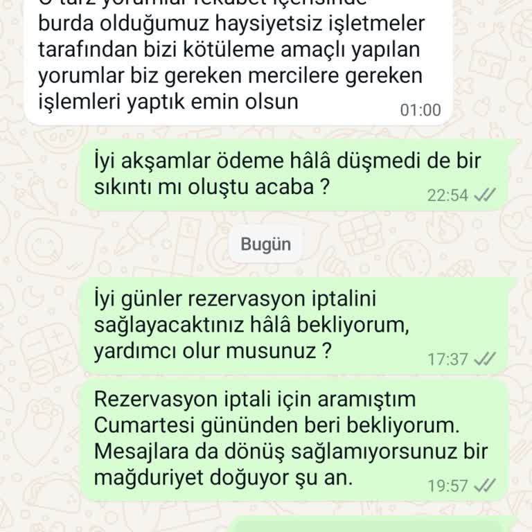 Enginsu Bungalov Rezervasyon İptali Sonrası İade Sorunu