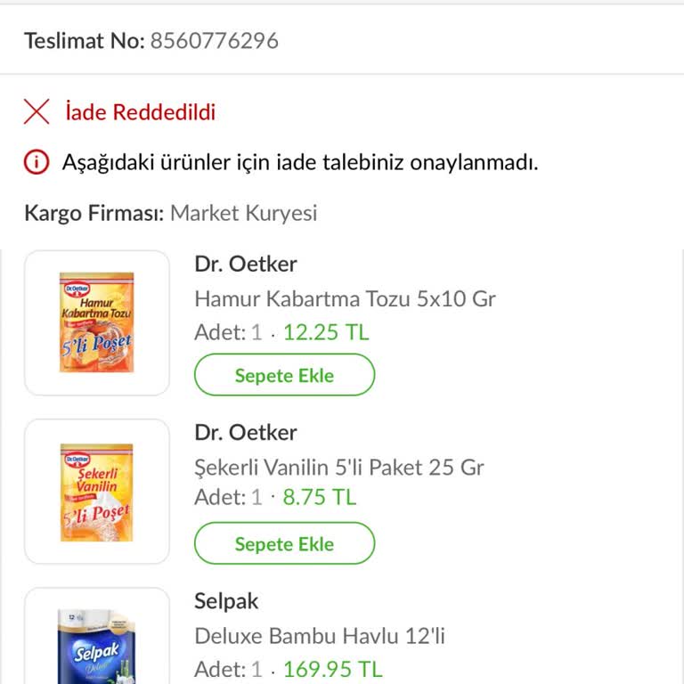 Trendyol Ürünlerimi Farklı Birine Teslim Etti