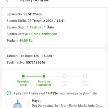 Hayat Su Su Siparişim Saatlerdir Gelmedi