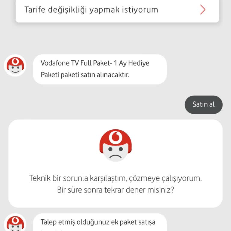 Vodafone Ek Paket Alamıyorum