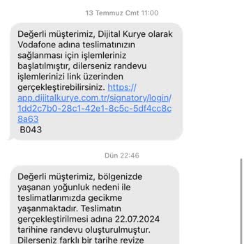 Vodafone Sim Kartı Teslimat Sorunu