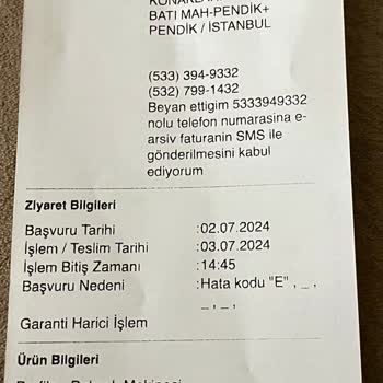 Profilo Bulaşık Makinesi E15 Hatası