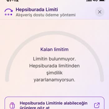 Hepsiburada Limitim Birden Kayboldu
