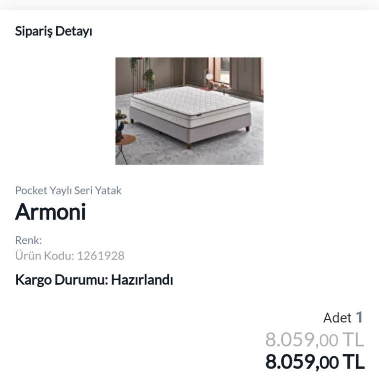 Yataş Yatasbedding.com.tr Ürünü 20 Gündür Kargolamıyor.