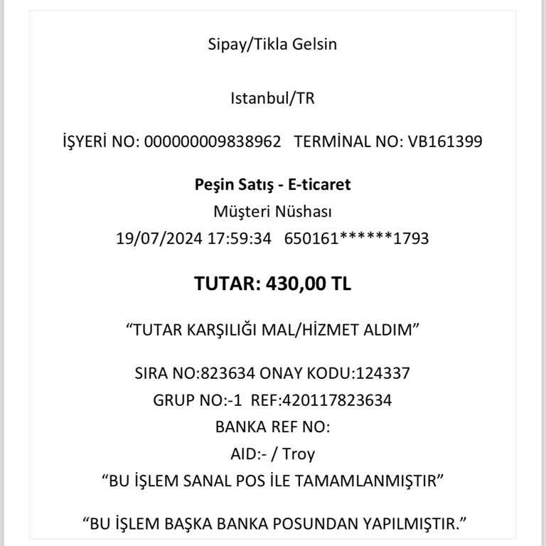 Tıkla Gelsin Para İadesini Yapmıyor