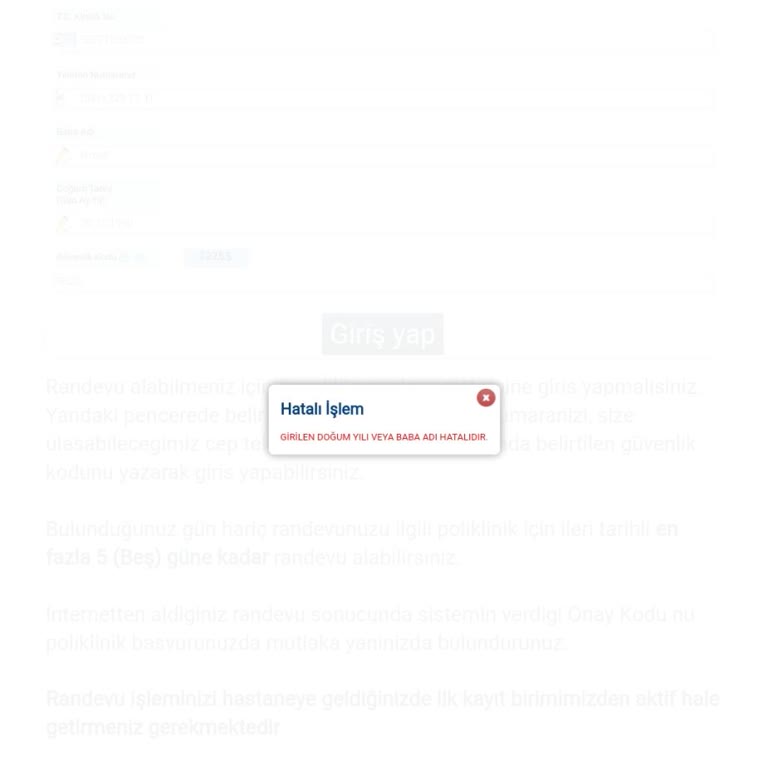 Celal Bayar Üniversitesi Hafsa Sultan Hastanesi Baba Adı Ve Doğum Tarihi Hata