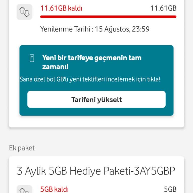 Vodafone Farklı Tarifeye Geçirdi