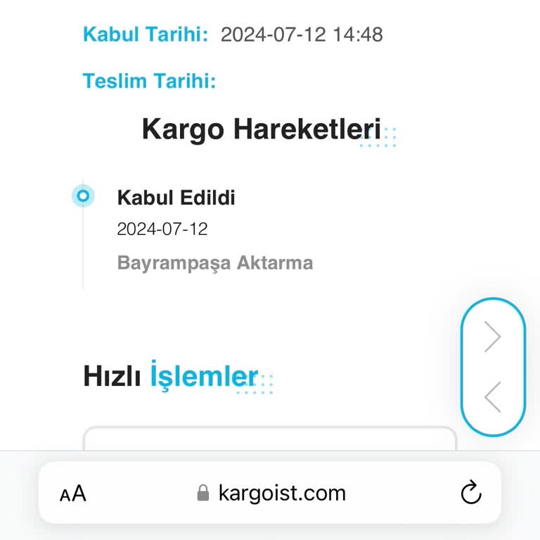 Kargoist 11 Gündür Bayrampaşa Aktarmada Görünen Kargo
