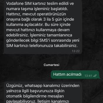 Vodafone Geçiş Sürecinde Mağduriyet Yaşıyorum