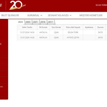 Anadolu Ulaşım Firmasının Hesabımdaki Dolu Puanlarım