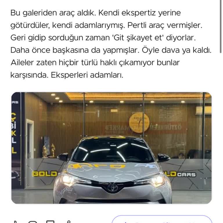 Gold Cars Kasım Öztürk / Kapora İade Etmiyor