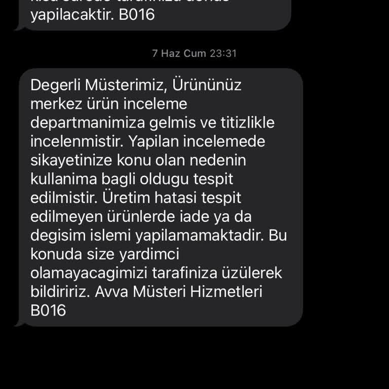 Avva Kusurlu Ürün Satıyor