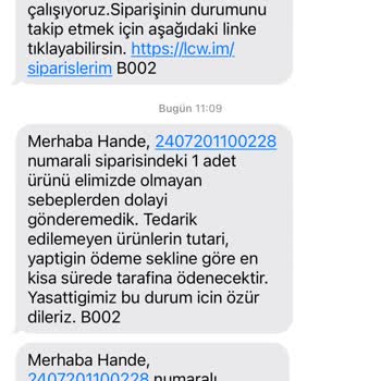 LC Waikiki Ürünüm İptal Ediliyor